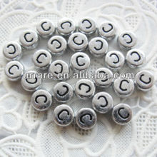 Flat Round Plastic Alphabet Beads