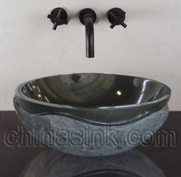 Absolute Black Flower Rocky Bathroom Sinks