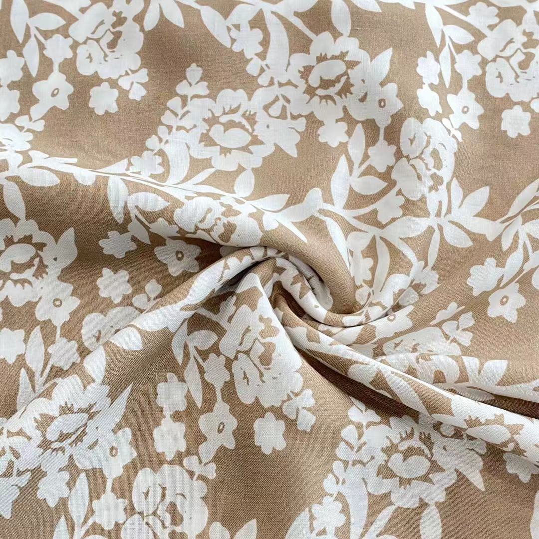 Beliebte beliebte 45er -Gewebkleidungsstücke 100% Rayon Blumenblume gedruckte Grenzgewebe