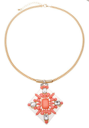 2015 Women Fashion Design Pink Elegant Pendant Necklace