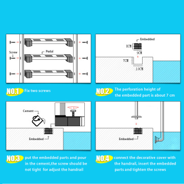 Poolicux Safe 4 Grade Ladder Untuk Kolam Renang