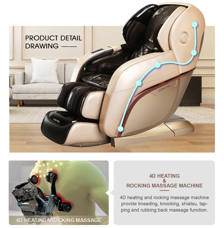 RK-8900 4D Imperial Heating L shape zero gravity massage chair