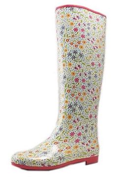 Stylish Printed Half Rubber Womens Rain Boot With Custom Logo