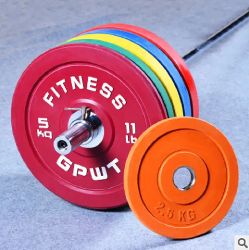 Gym Fitness Equipment Rubber Barbell Standard Weight Plates