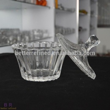 Crystal Ribbed Candy Glass Jar