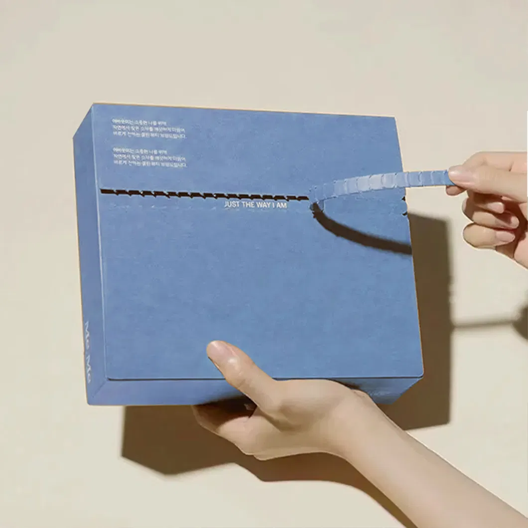 Slide Mailer Box Custom Logo Cardboard Shipping Box with Zipper Strip Commerce Mailing Adhesive Tear Strip Open Postal Self Seal Mailer Box