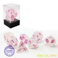 Juego de dados Bescon Poly-Dice de 7 piezas, Pink Cloud, Juego de dados Bescon Polyhedral RPG Pink Cloud