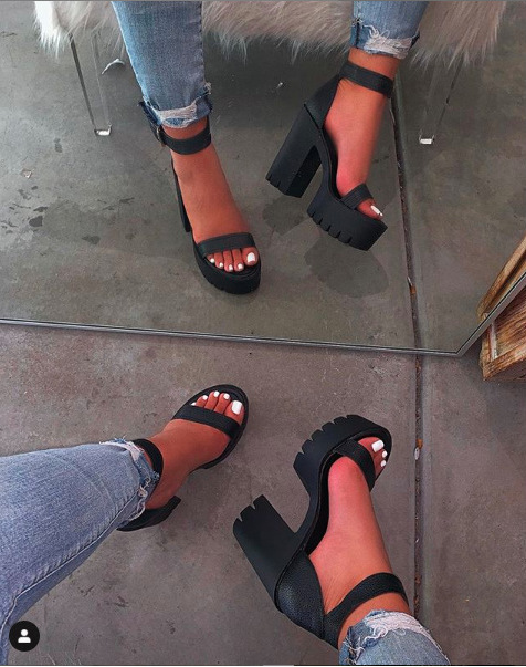 S002 Women's Shoes 2020 Summer New High Heels Fashion Large Size Women's Sandals