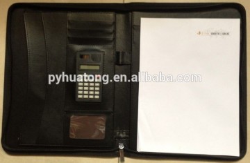 faux leather portfolio with calculator