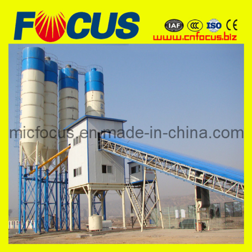 Construction Equipment! 75m3/H Stationary Concrete Batching Line with Hoist Bucket