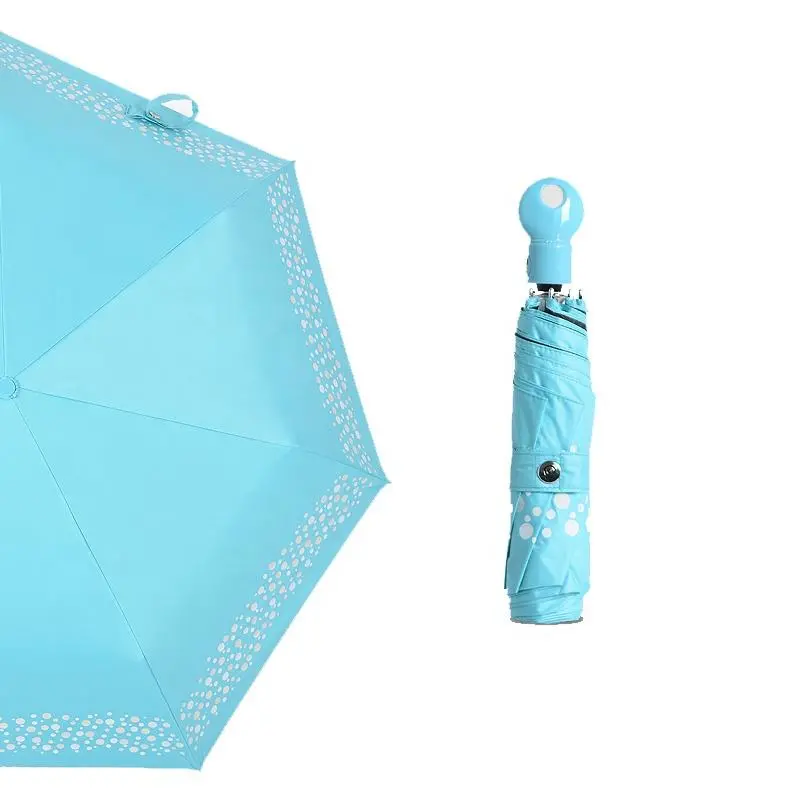 UV Protection Fully Automatic Three Folding Umbrella Color Changing When Exposed to Ultraviolet Light