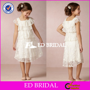 YH016 New Arrival Hard Handwork Square Neckline A-line Tulle Flower Girl Dresses