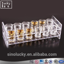 Clear Acrylic Drinks Serving Tray Display Rack Acrylic Display Stands Glass Wine Glass Holder Tray