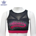 ເຄື່ອງແບບປະຕິບັດ Rhineston Rhinestone Cheerleading ແບບລູກຄ້າ