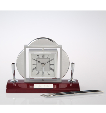 Promotional gift desktop clock with pen holder