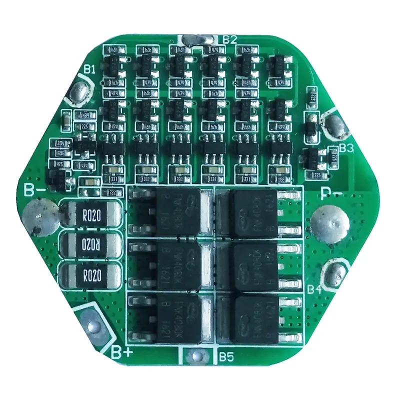 6s 15A PCM BMS for 21.6V 22.2V Li-ion/Lithium/ Li-Polymer 18V 19.2V LiFePO4 Battery Pack Size L48*W44*T3.5mm (PCM-L06S15-C61)