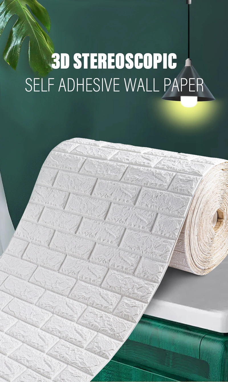 China Wholesale High Quality Brick PE 3D Foam Wallpaper