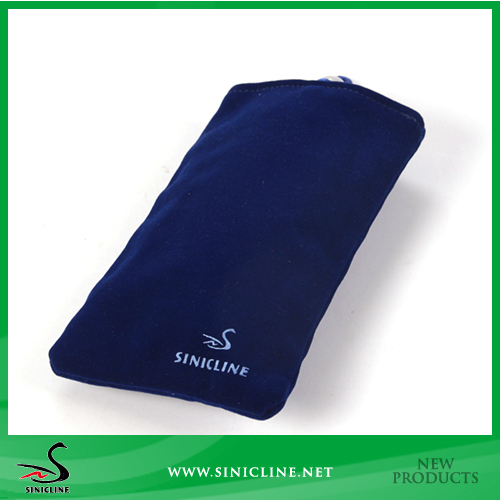 Sinicline High Sense Velvet Smart Phone drawstring Bag with Screen Printing Logo for Promotion