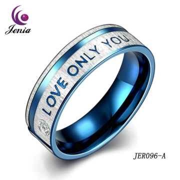Jenia Newest Design Beautiful Zircon Carve Love Only You Lovers Rings