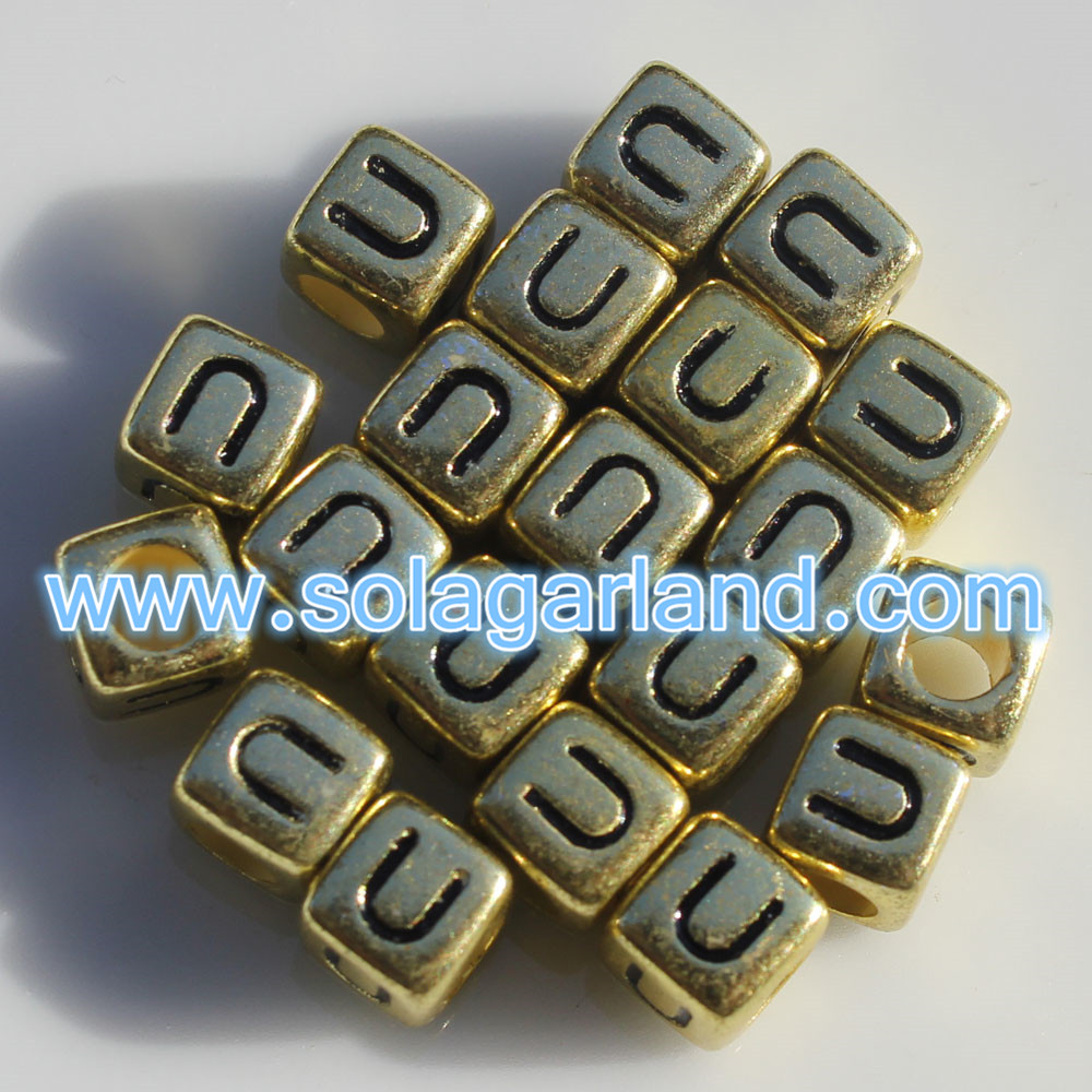 Mixed & Individual Alphabet Cube Beads