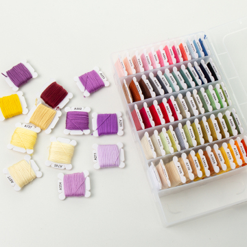 Handmade 72 Colors Cross Stitch Embroidery Thread: Colorful polyester embroidery set box
