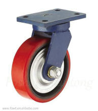 Iron PU Flat Base Cart Wheel Industrial Swivel Emr Wheels