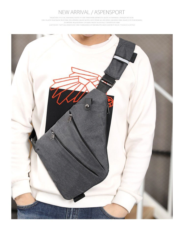 Tiding Customized Mens Waterproof Light Weight Portable Travel Smart Cross Body Bag Single Shoulder Fashion Sling Chest Bag