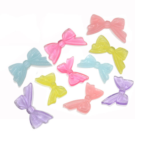 Mignon Bonbons De Gelée Résine Noeud Papillon Flatback Cabochons Dos Plat Bowknot Embellissements Scrapbooking Décorations Cheveux Arc Centre DIY