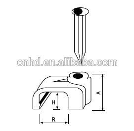 Top quality cable clips, Huida flat steel nail PP cable clips