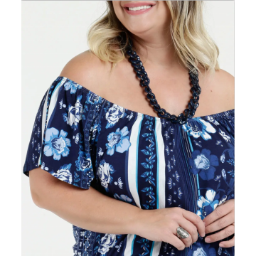 Kvinnor Casual Off Shoulder Sleeve Plus Size Klänning