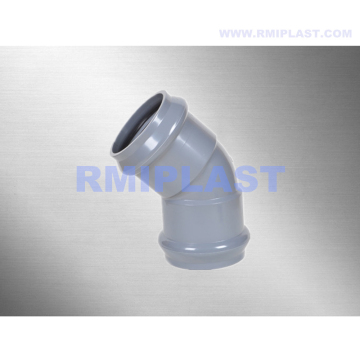 PVC Fitting With Rubber Ring 45 Degree Elbow