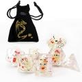 BESCON Oversized DND Hellokitty Dados Set, gigante 7 unids Cat Transluceent Polyhedral D &amp; D Dice Dados, mazmorras de gran tamaño y dados de dragones