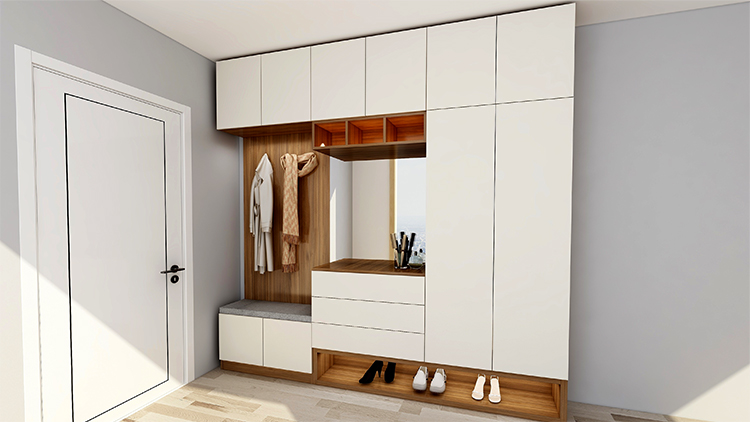 Modern children room and kids bedroom with wardrobes
