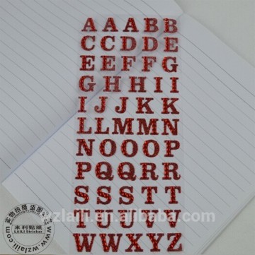 2015 Newest glitter sticker letter / rhinestone letter sticker