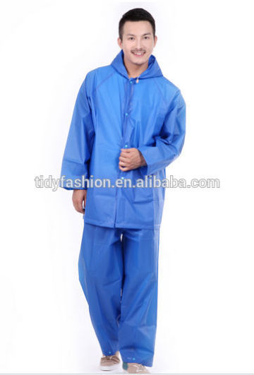 Durable Men Bule Rubber Rain Suits