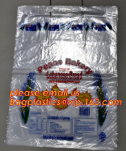 transparent Wicket plastic bag Blockhead plastic bag for food packaging, plastic wicketted bag for food,bakery,vegetable packing