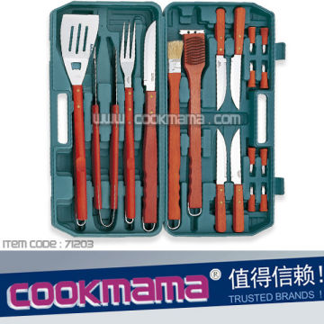 18-piece stainless steel barbeque set with storage case