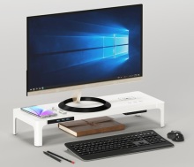 Smart Monitor Stand Riser with Wireless Charging & USB Hub