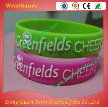 embossed words silicone color wristband/silicone bracelet