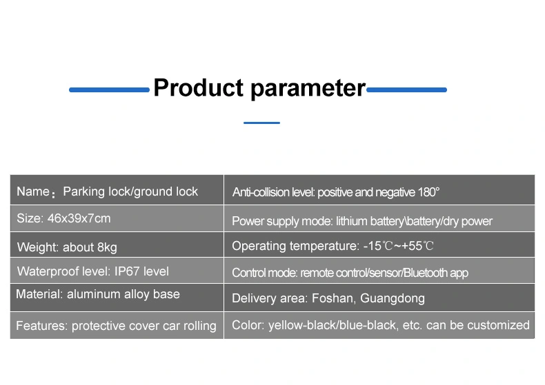 New Product Parking Locks Hot Sale Remote Automatic Remote Control Vehicle Automatic Carport Car Parking Lock