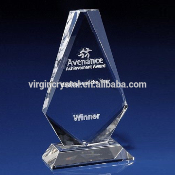 Laser engraved crystal awards plaques with base