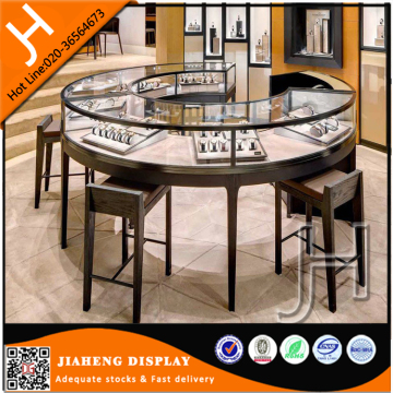 Glass Jewelry Round Retail Display Table