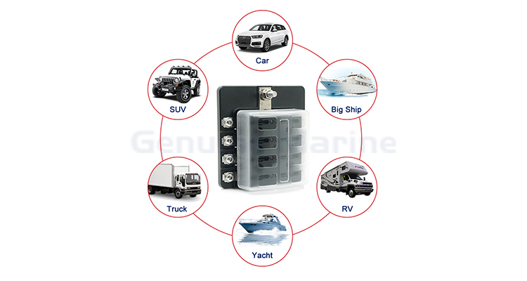 Genuine marine gauge amp automotive r3 din boat fuse holder railed up certified ceramic rv fuse holder