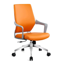 Vantervi High Quality Comfortable Orange Faux Leather Executive Task Chair with Arms