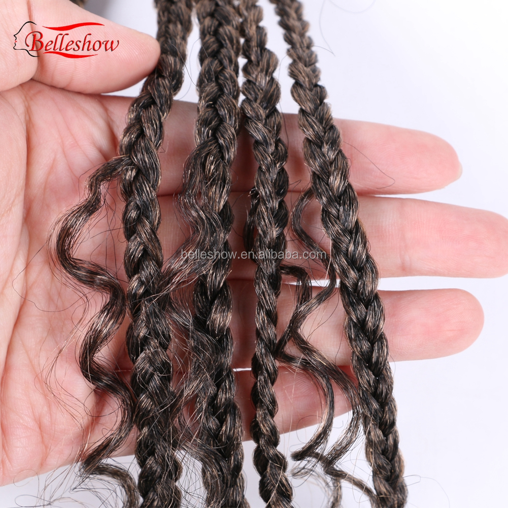 Hot sell Factory Price wholesale wavy synthetic Hair Extensions River locs 3X Box Crotchet Braids curly box braids