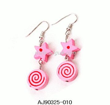 colourful wood earring