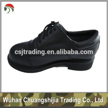 black colour leather officer military shoes