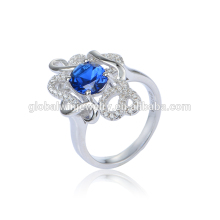Latest New Design Blue Zircon Silver Ring Value 925 Silver Ring For Women FR350