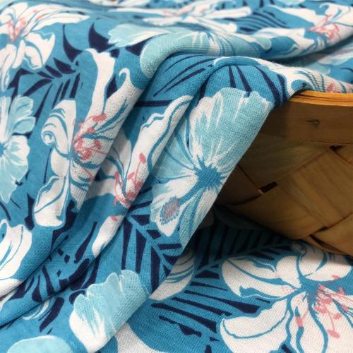 Cotton Polyester CVC Floral Printed Jersey Cloth Fabric