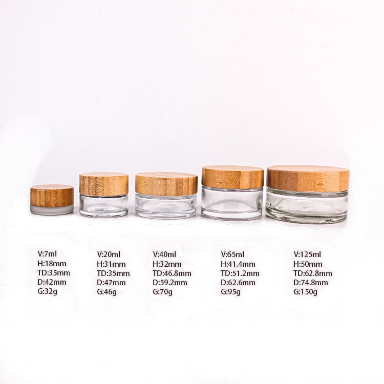 20g Refillable Cosmetic Container with Wood Screw Cap Makeup Jar